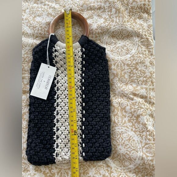 NWT The Gabby macrame bag with wood handle by Laude The Label - Picture 8 of 9